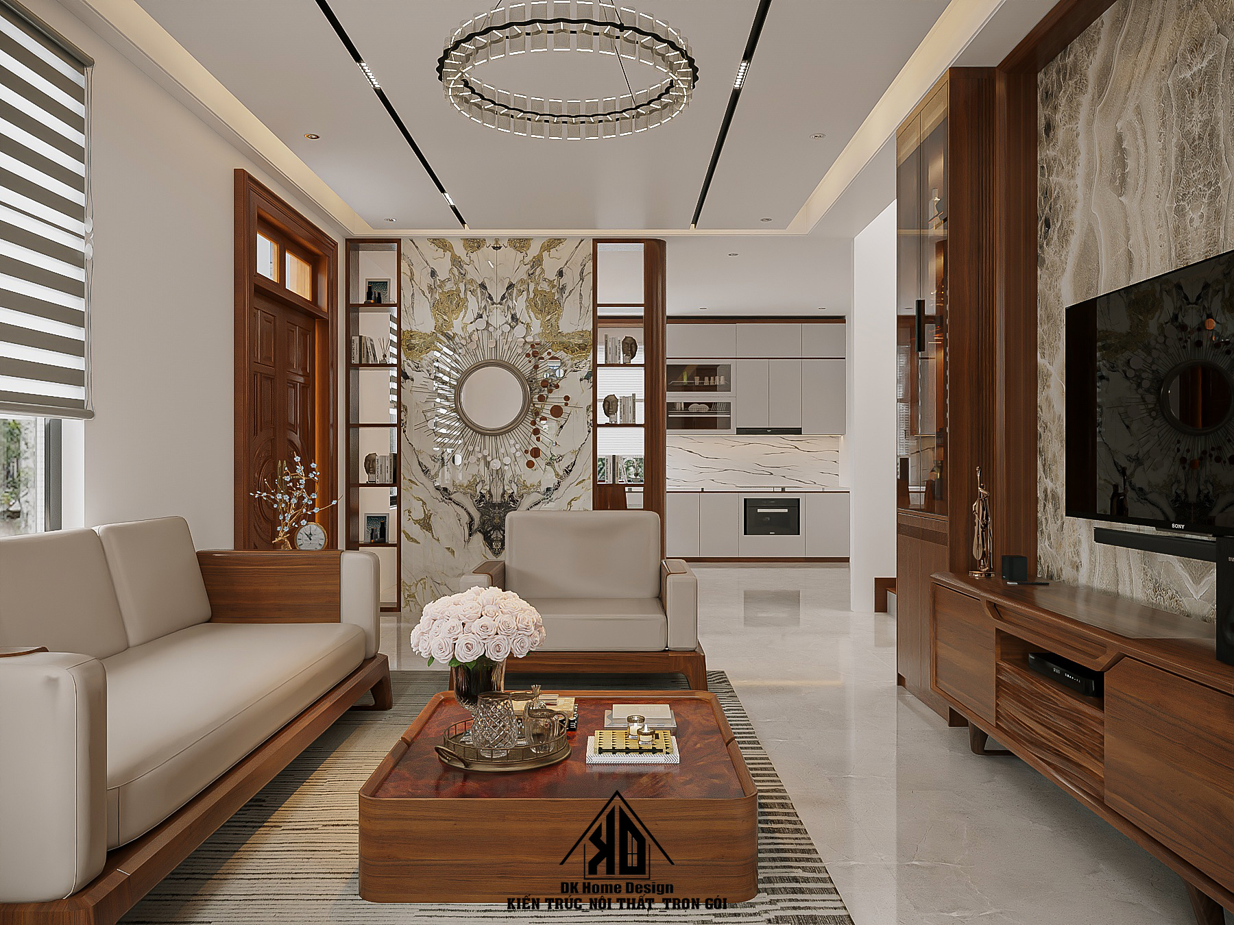 Không gian phòng khách nhà phố hiện đại tại Đô Lương