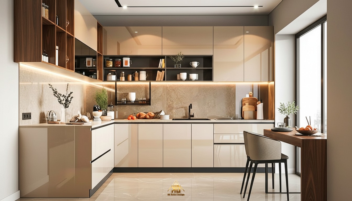 Sử dụng gỗ MDF An Cường và bề mặt phủ Acrylic trong thiết kế nhà phố