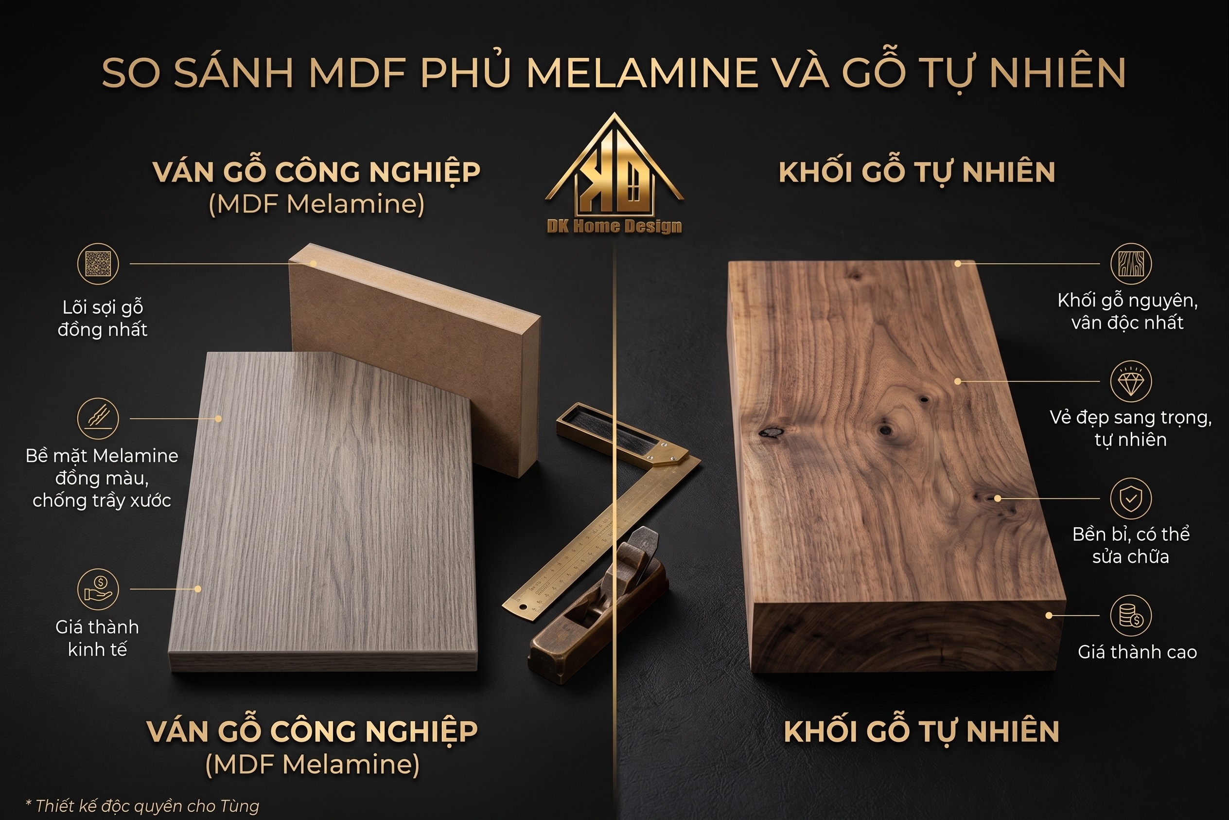 Các loại vật liệu quyết định báo giá thi công nội thất nhà phố Đô Lương