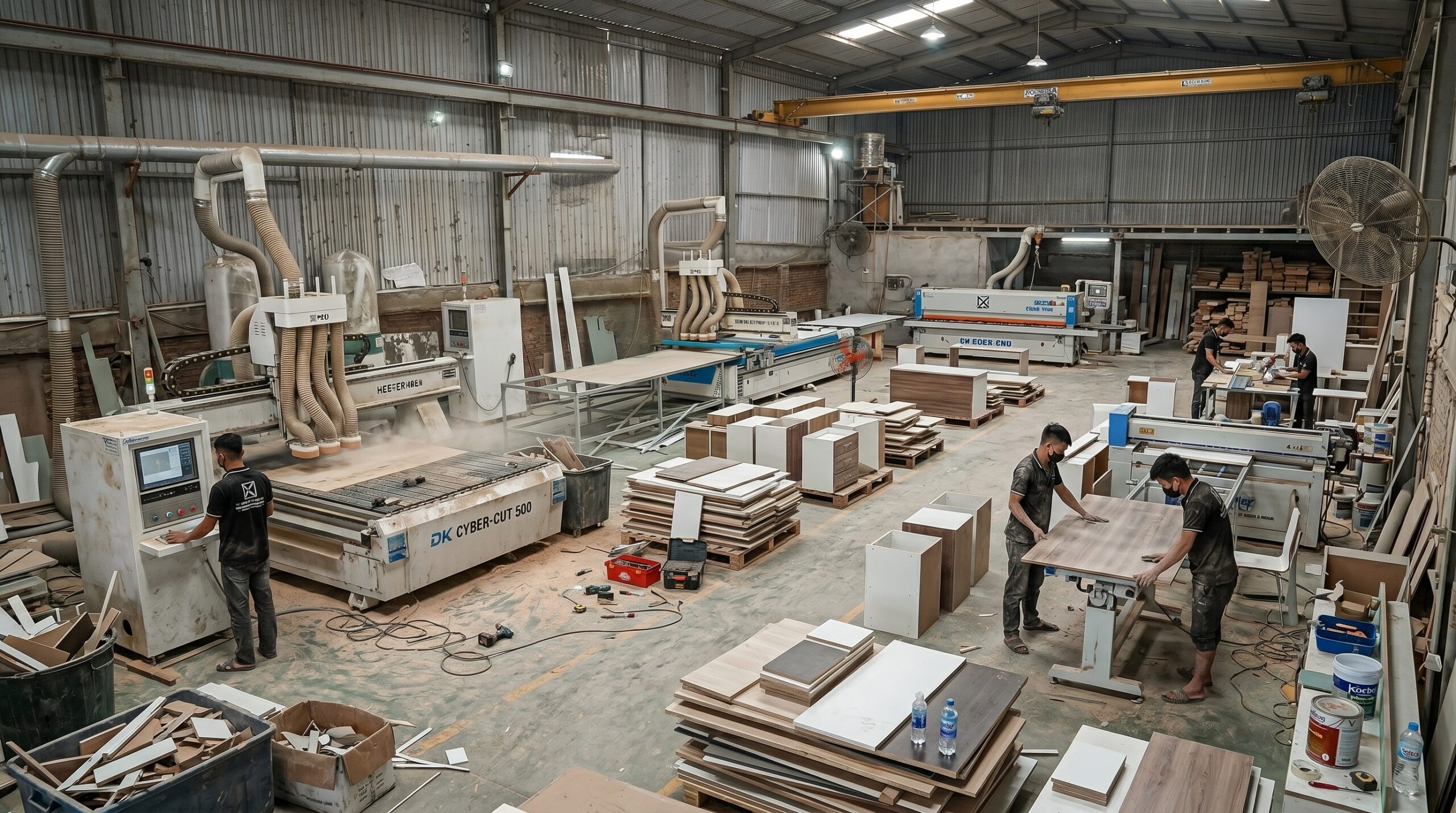 Xưởng sản xuất nội thất quy mô lớn của Công ty Đạt Kỳ tại Đô Lương.