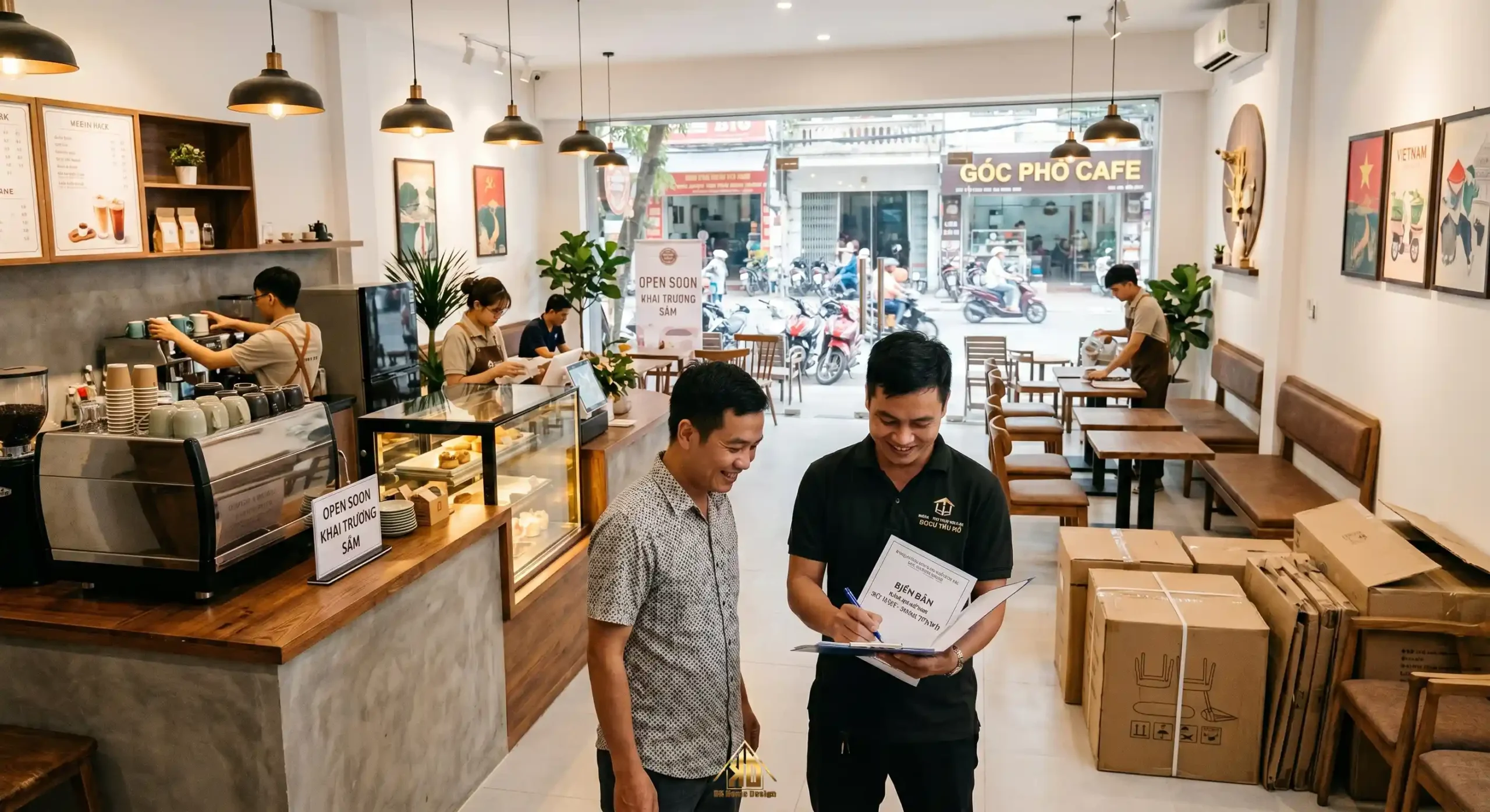 Bàn giao nội thất nhà phố kinh doanh đúng tiến độ