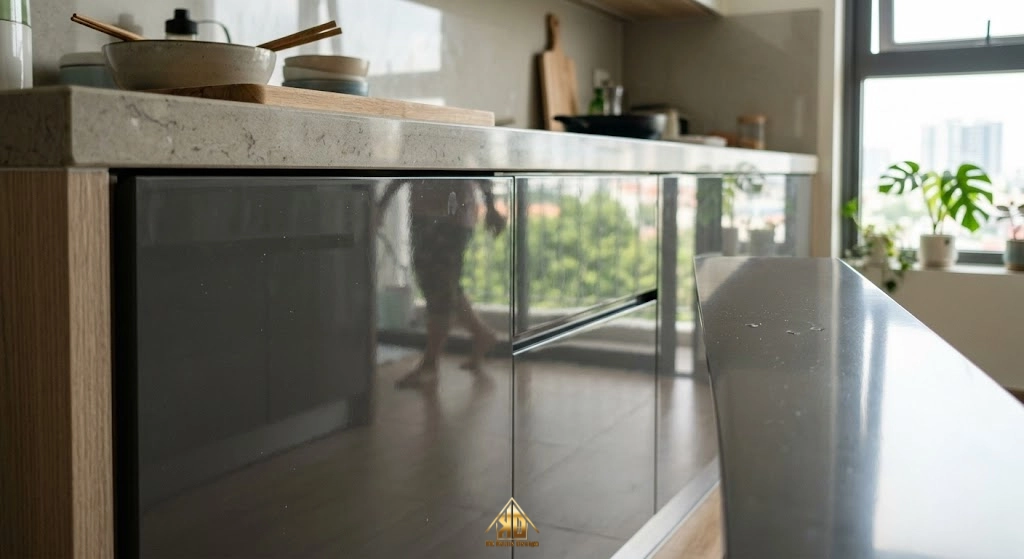Bề mặt gỗ công nghiệp hiện đại không cong vênh