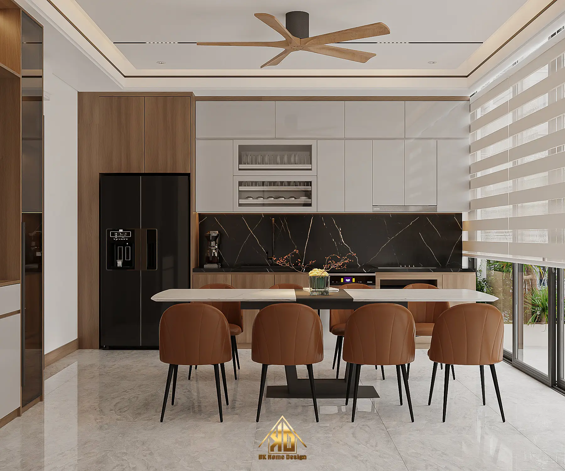 Bếp nhà phố phong cách hiện đại sang trọng