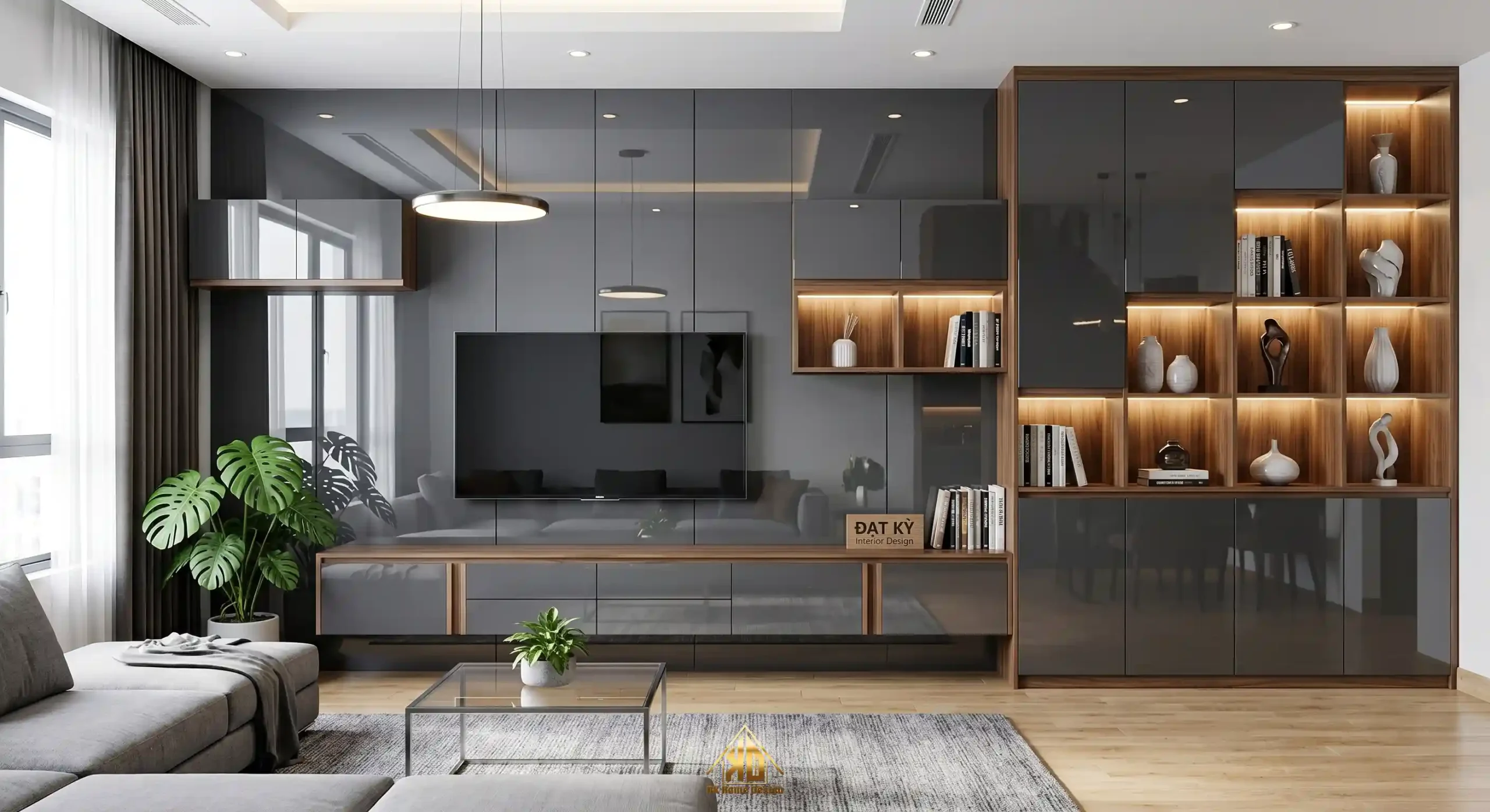 Cận cảnh bề mặt gỗ công nghiệp Acrylic bóng gương