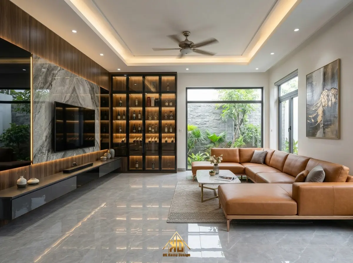 Công trình nội thất phòng khách thực tế của Đạt Kỳ