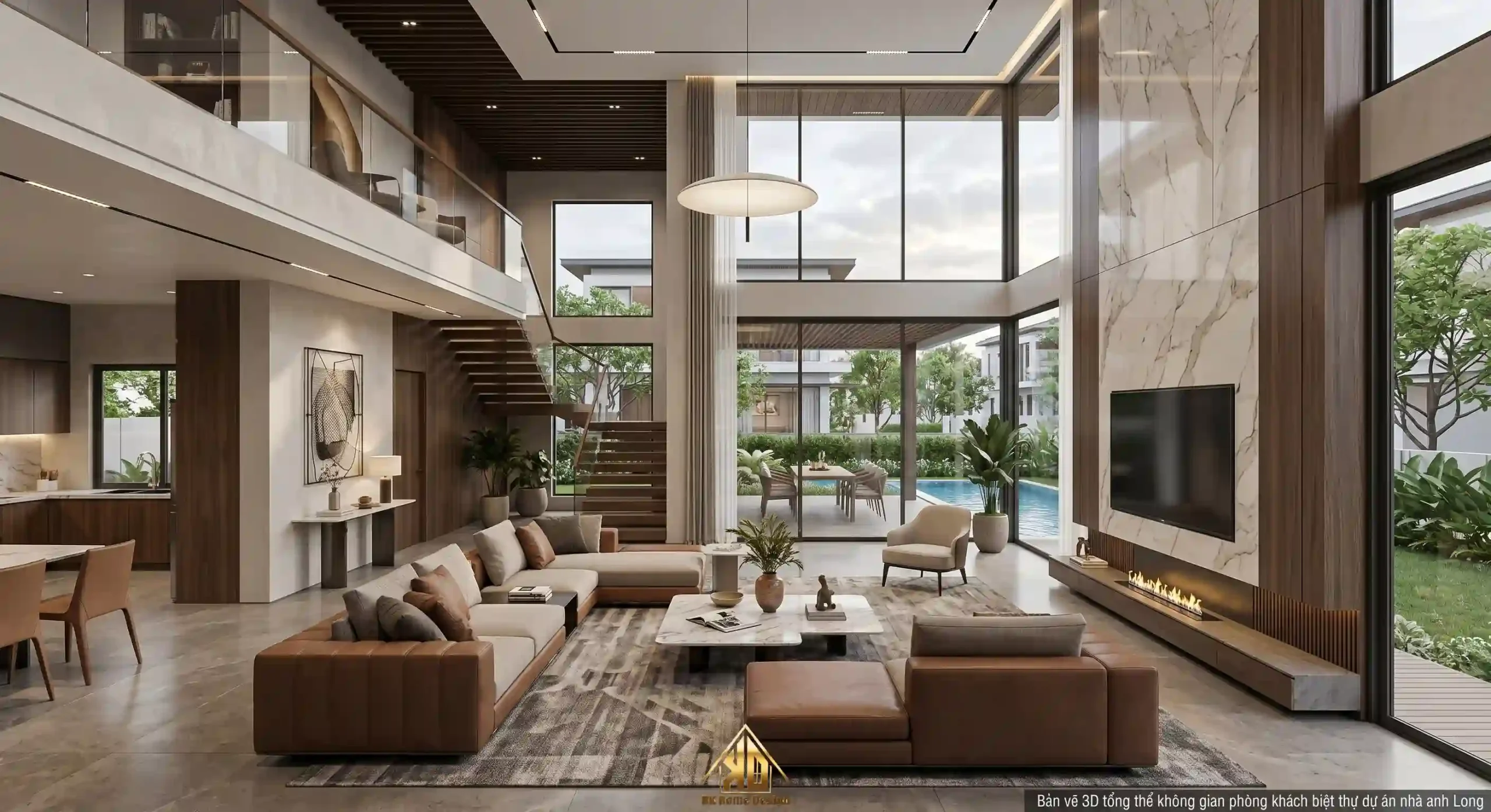 Dự án thi công nội thất biệt thự nhà anh Long Đô Lương