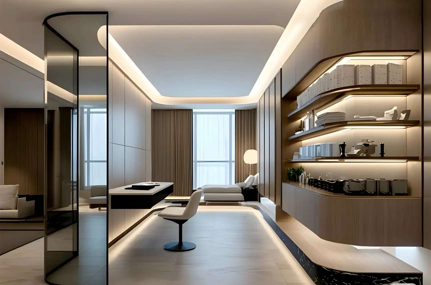 Hệ thống đèn led hắt tủ nội thất hiện đại