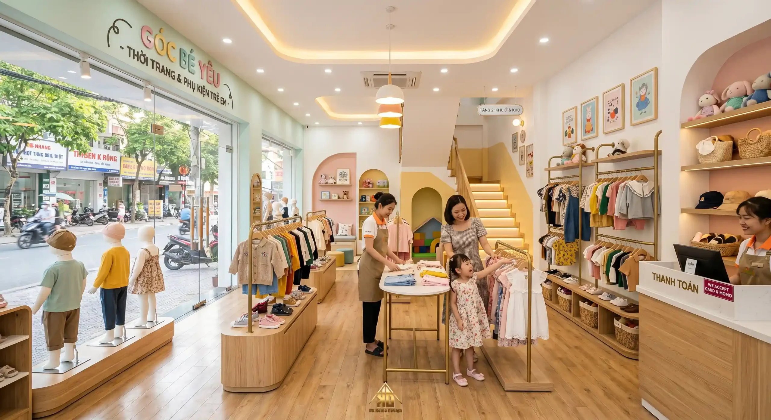Không gian nội thất shophouse đẹp kinh doanh thời trang