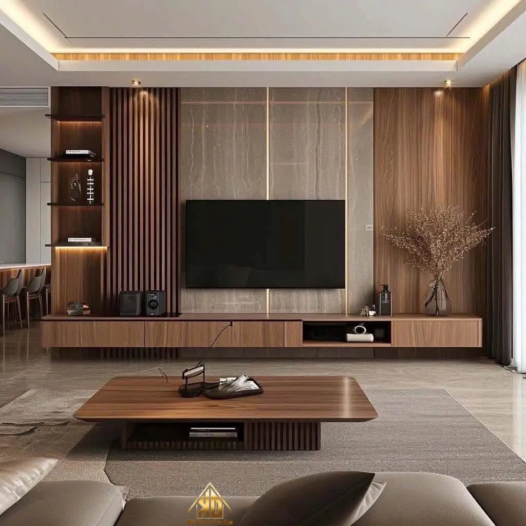 Không gian phòng khách nhà phố Đô Lương nội thất hiện đại