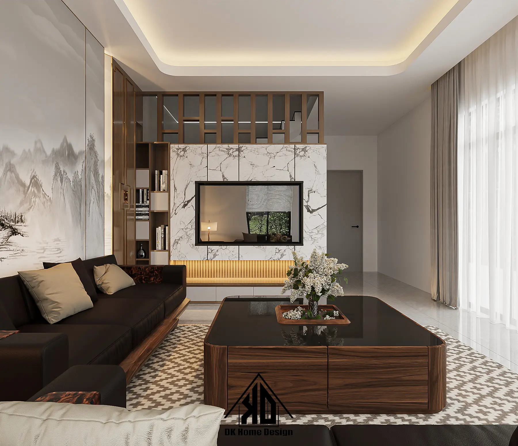 Thiết kế thi công nội thất nhà phố hiện đại Đô Lương
