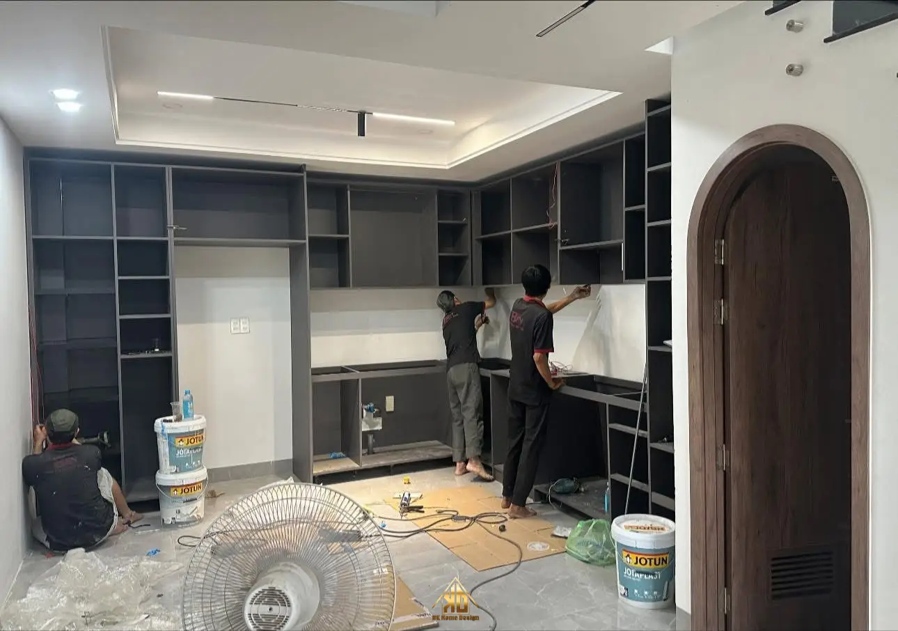 Thi công lắp đặt nội thất gỗ công nghiệp tại công trình