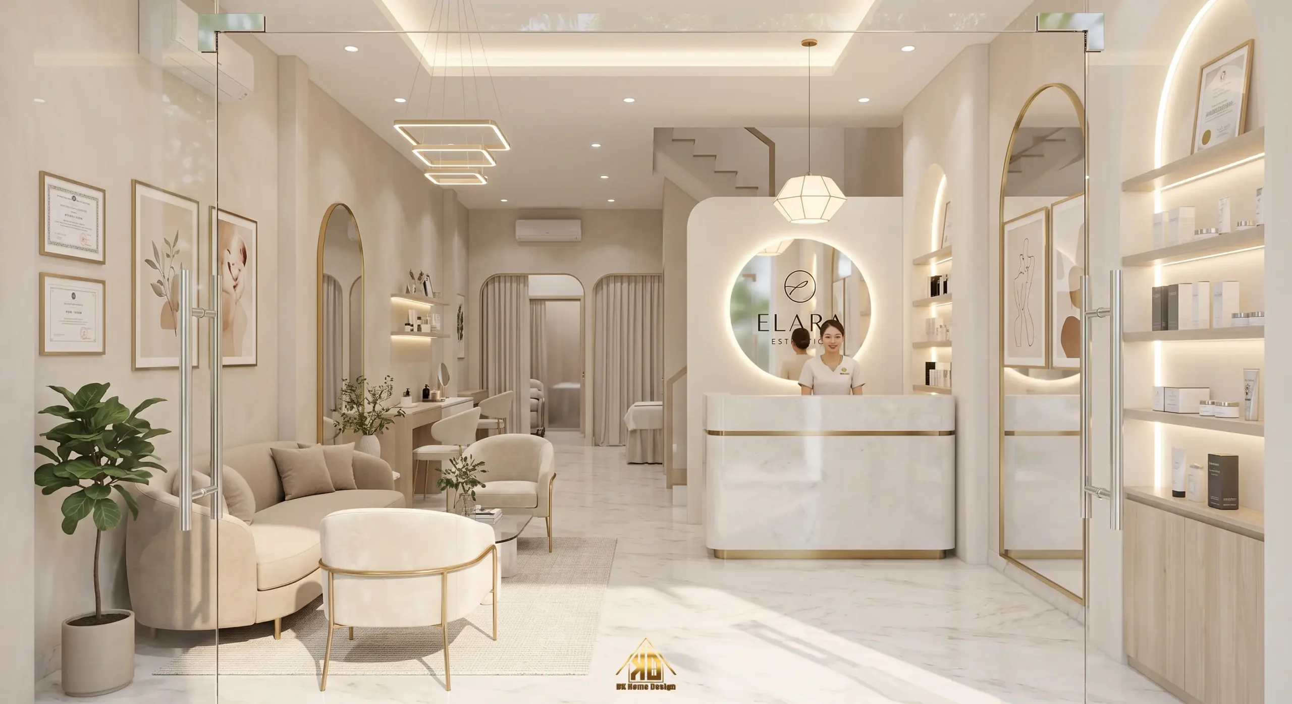 Mẫu nội thất nhà phố kinh doanh hiện đại