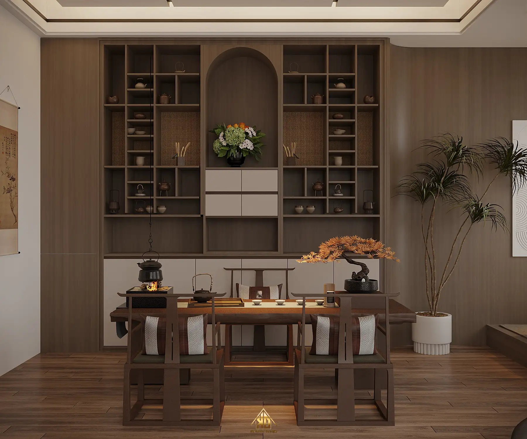 Không gian nội thất phòng bếp nhà phố hiện đại Đô Lương