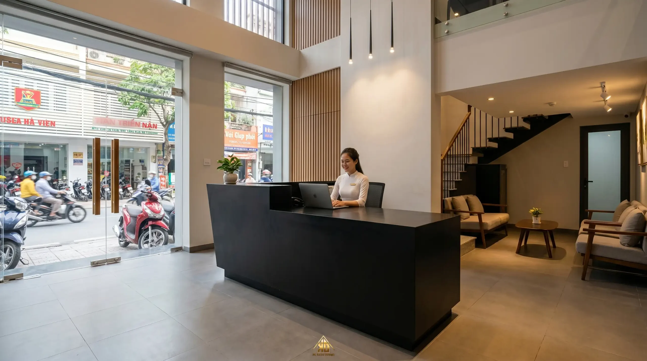Quầy lễ tân vật liệu Picomat chống nước