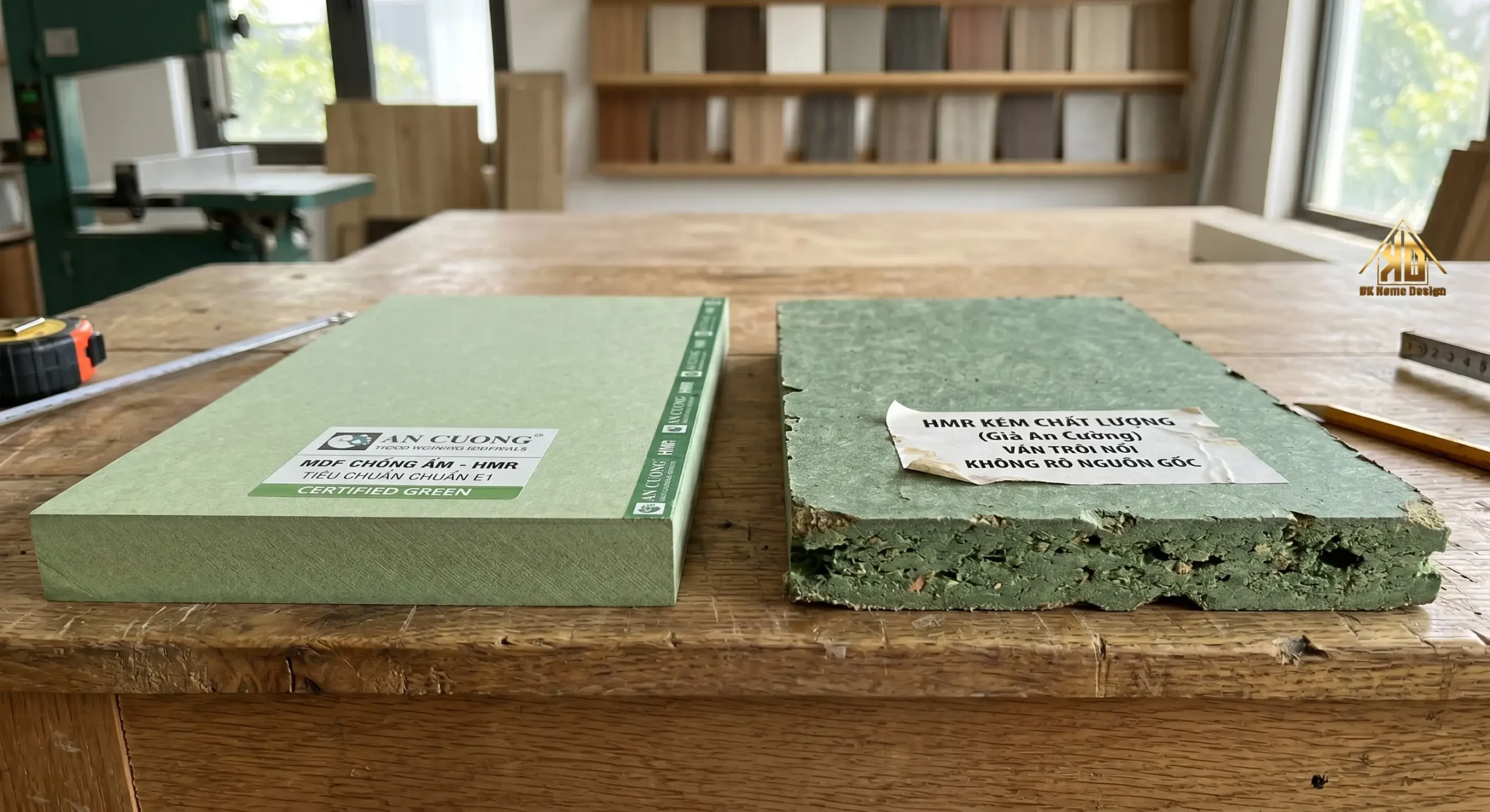 Phân biệt ván gỗ công nghiệp MDF chống ẩm lõi xanh chuẩn