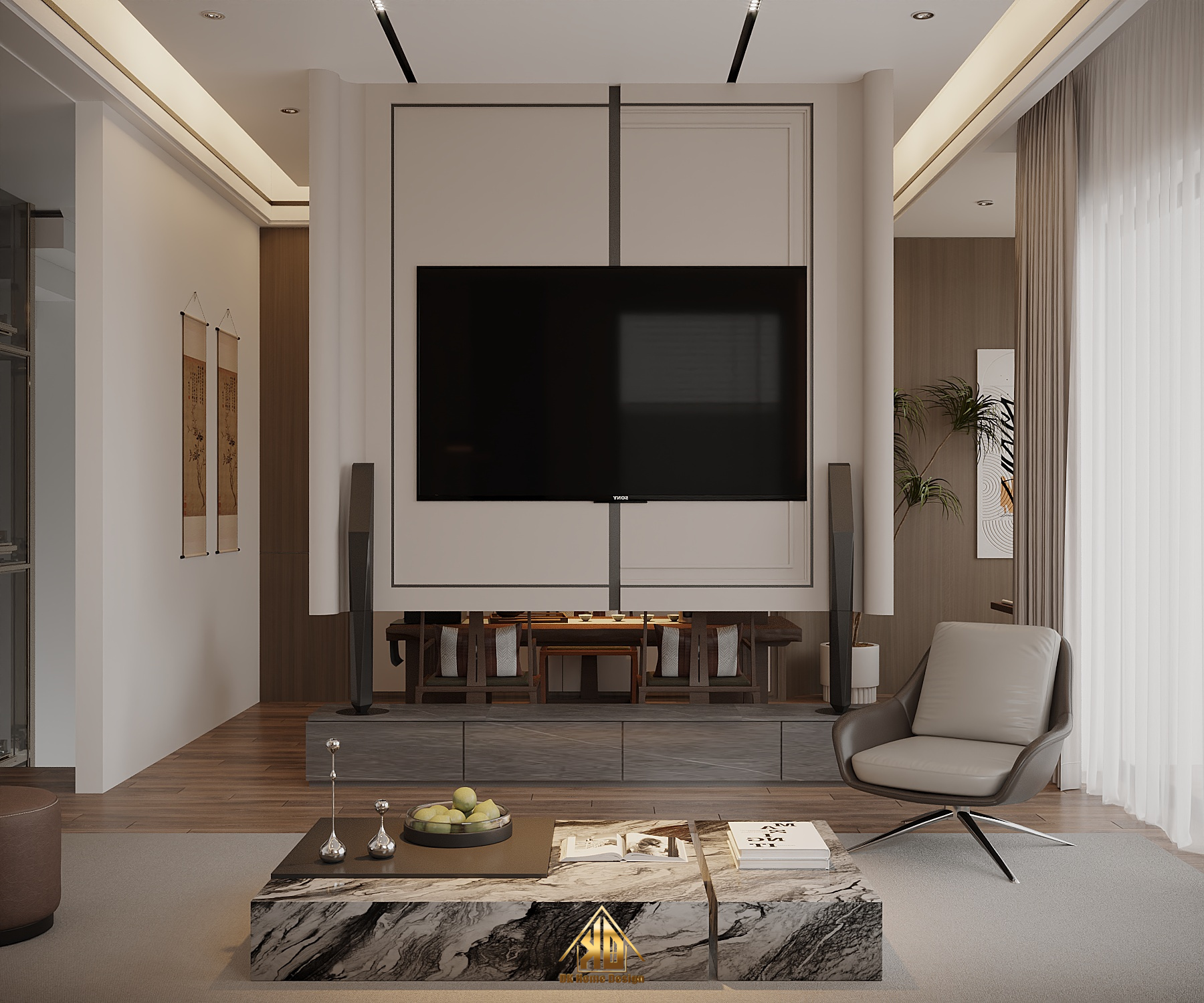 Thiết kế thi công nội thất nhà phố hiện đại Đô Lương