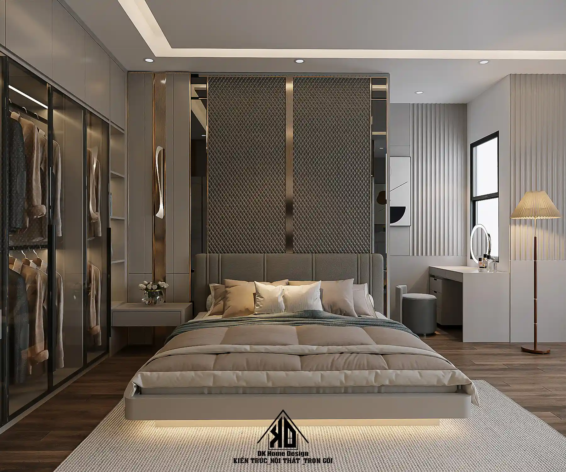 Thiết kế nội thất phòng ngủ Master nhà phố hiện đại