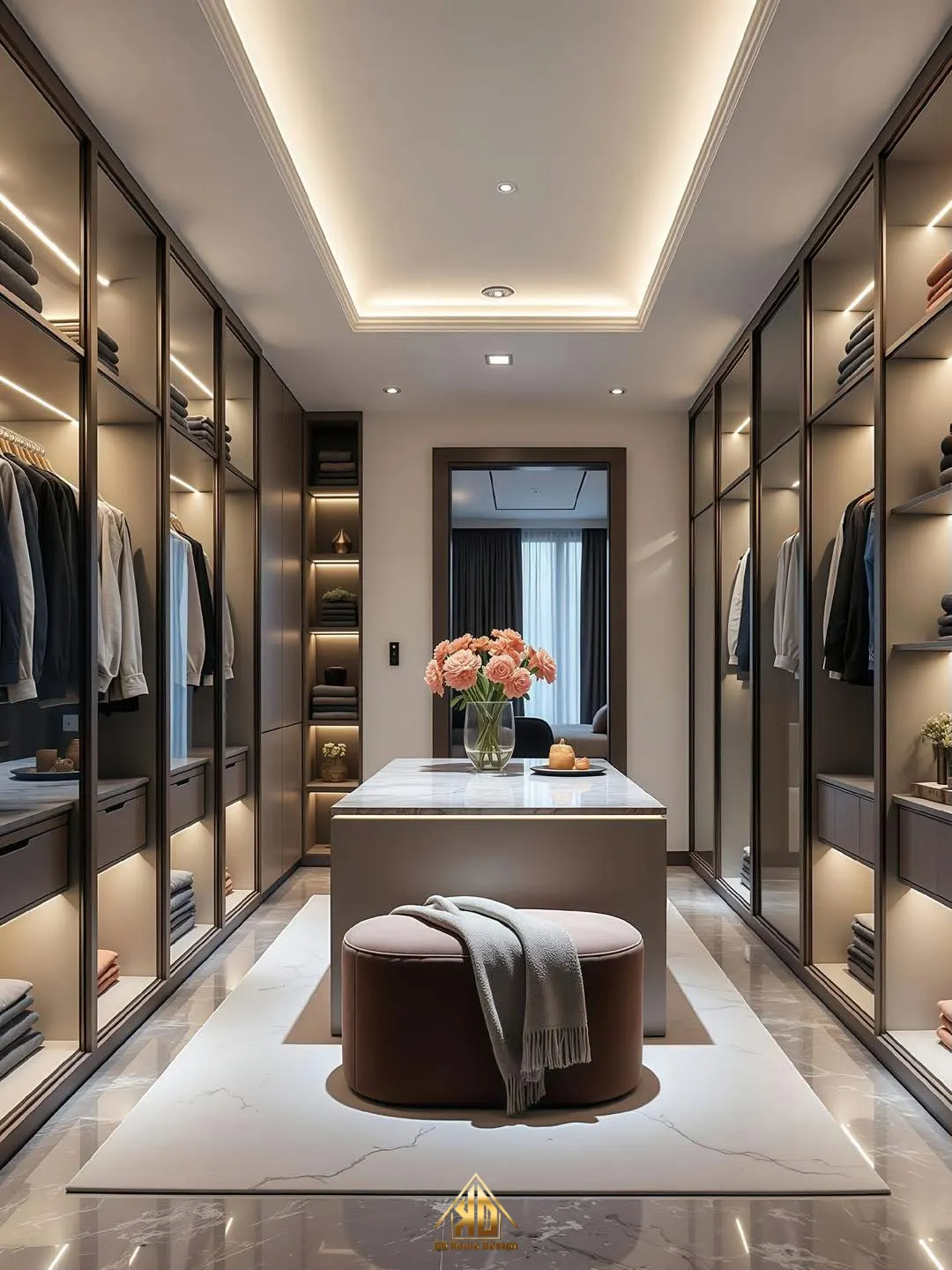 Tủ quần áo cánh kính kết hợp gỗ MDF lõi xanh