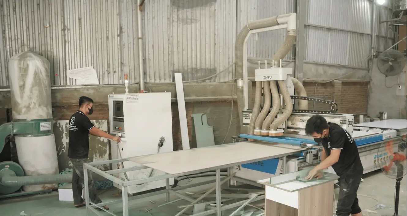 Xưởng mộc thi công nội thất nhà phố Đạt Kỳ