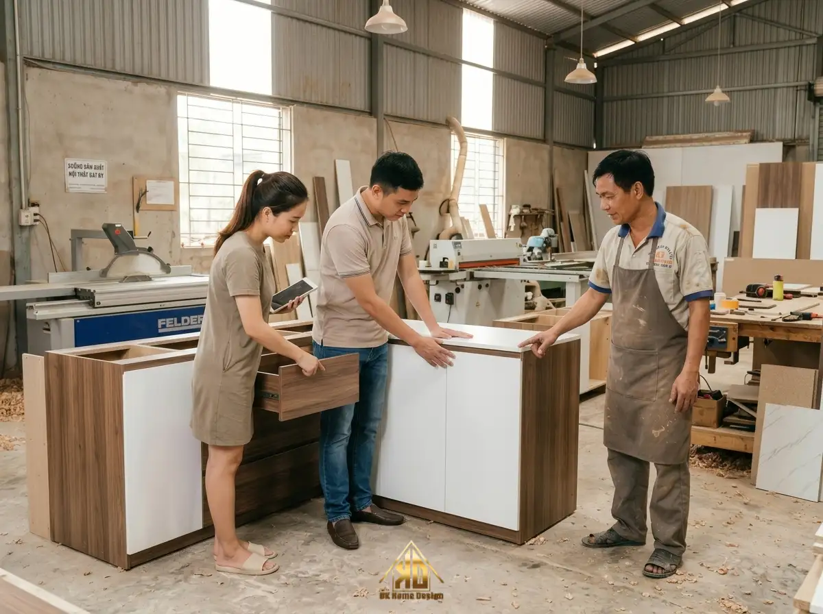 Đội ngũ Nội Thất Đạt Kỳ kiểm tra chất lượng sản phẩm
