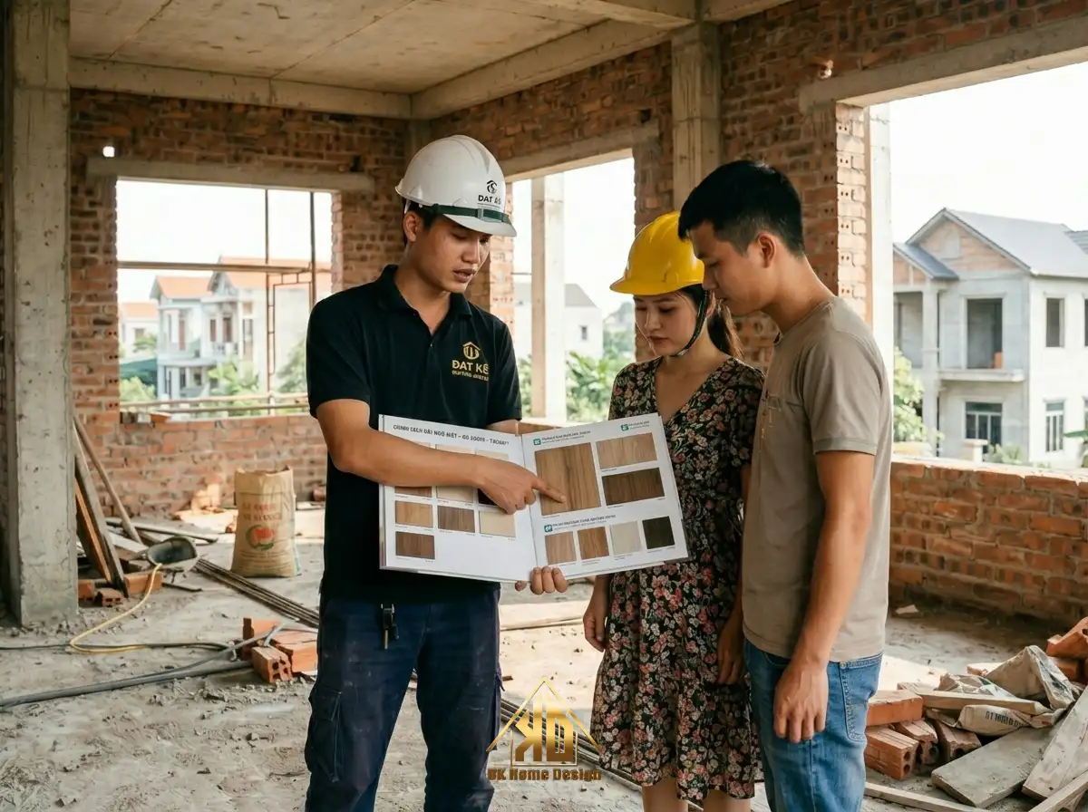 Kiến trúc sư DK Home tư vấn vật liệu thi công nội thất tại Vinh Đô Lương