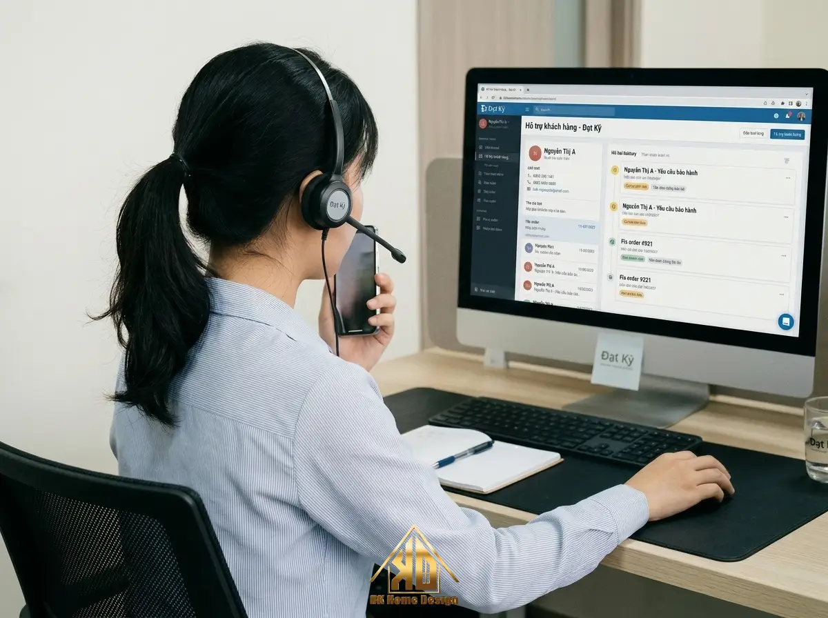 Nhân viên Nội Thất Đạt Kỳ tiếp nhận yêu cầu bảo hành qua Zalo