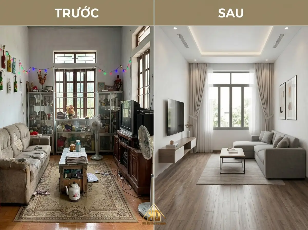 Sai lầm khi tự thi công nội thất phòng khách nhà phố