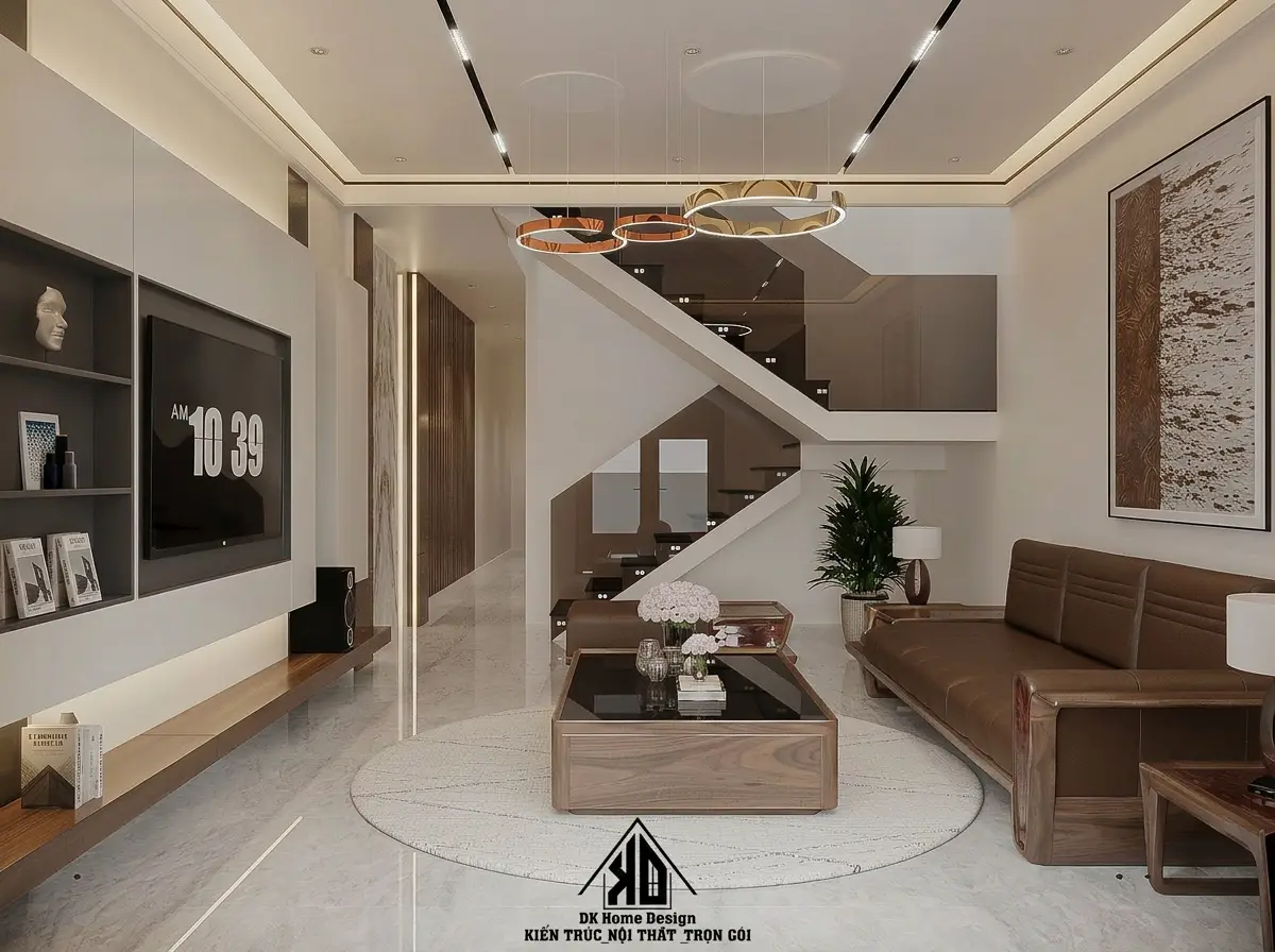 Lên thiết kế 3D nội thất phòng khách sát với thực tế