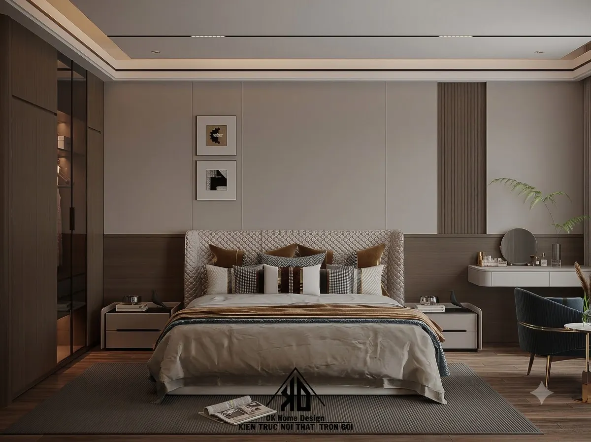 Bản vẽ kỹ thuật và cách bố trí nội thất phòng ngủ đẹp, chuẩn phong thủy