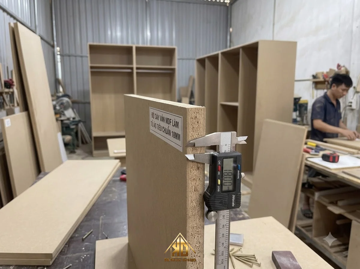 Độ dày ván MDF làm tủ áo tiêu chuẩn 18mm