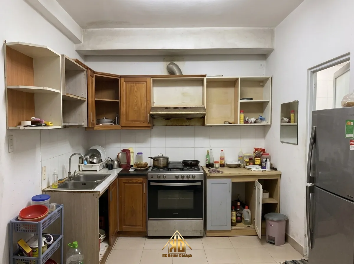 Lỗi phong thủy và công năng khi tự thiết kế tủ bếp không đồng bộ