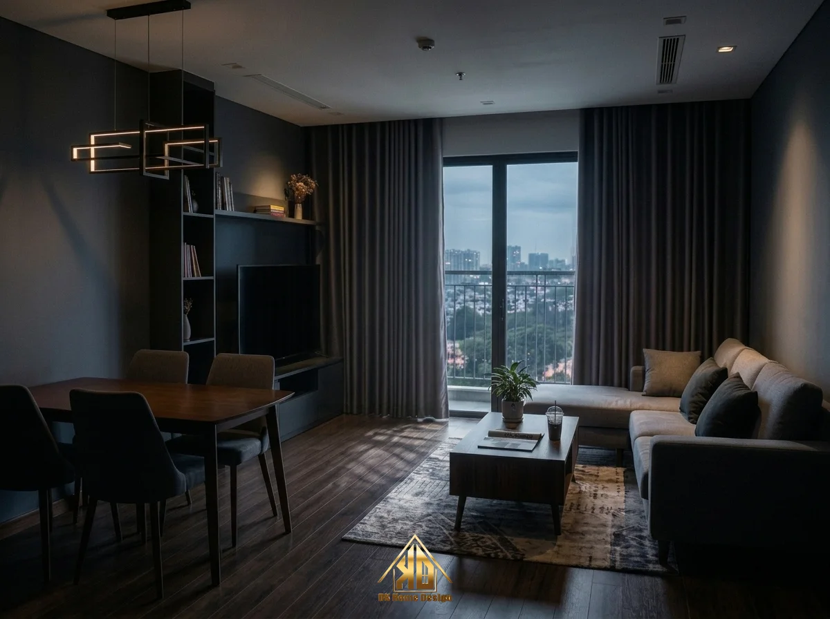 Thực trạng nhà ống hẹp ngang thiếu sáng tự nhiên.
