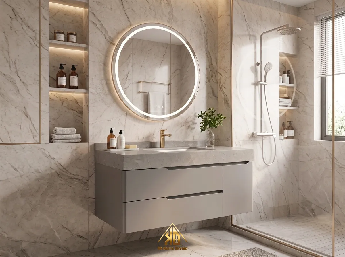 Tủ lavabo ván công nghiệp chống nước treo tường