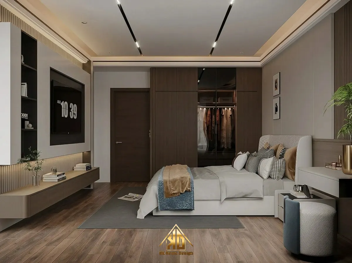Xu hướng thiết kế thi công nội thất phòng ngủ gỗ công nghiệp hiện đại cho giới nhà giàu