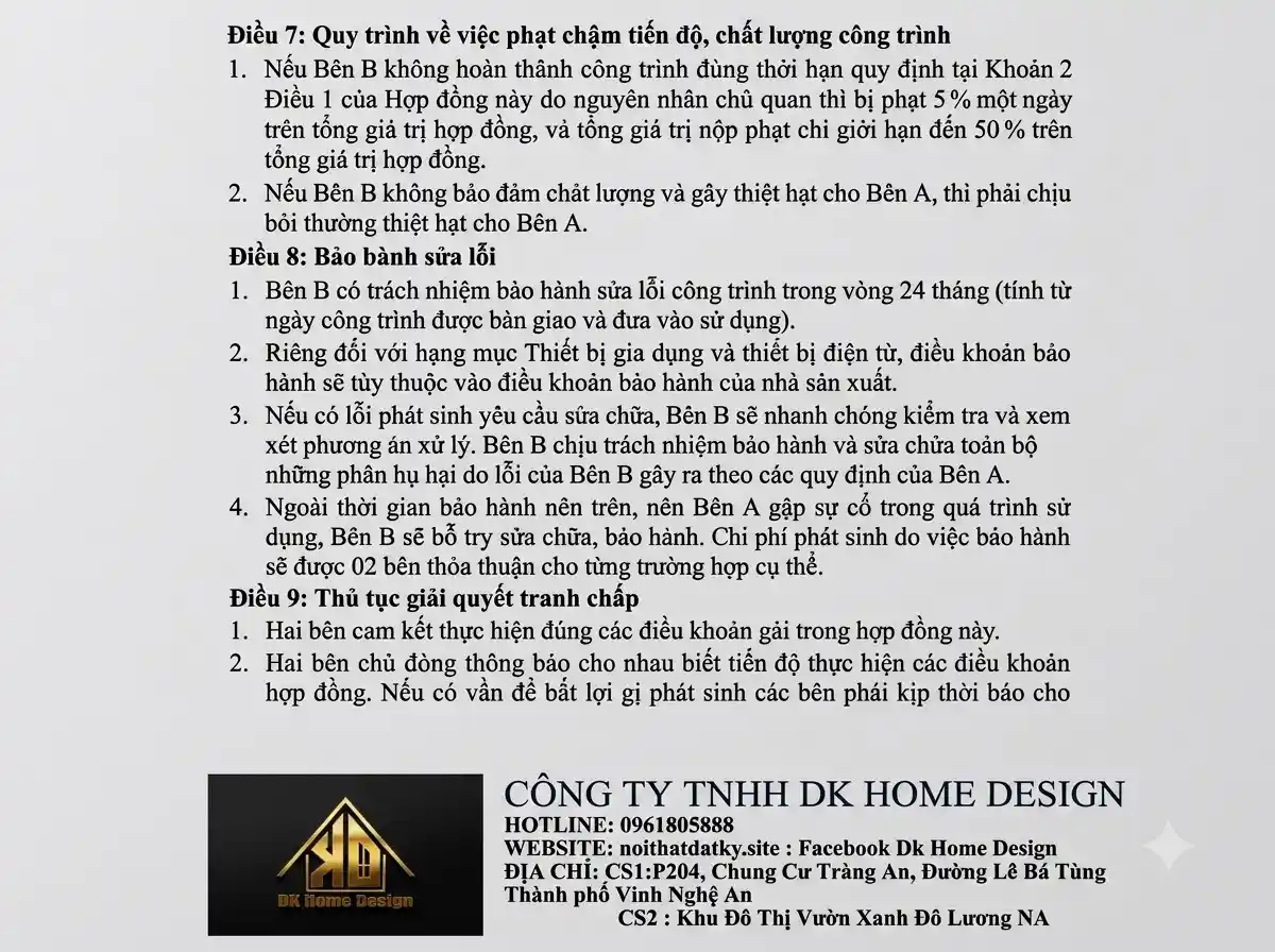 Quy định điều khoản phạt chậm tiến độ thi công trong luật