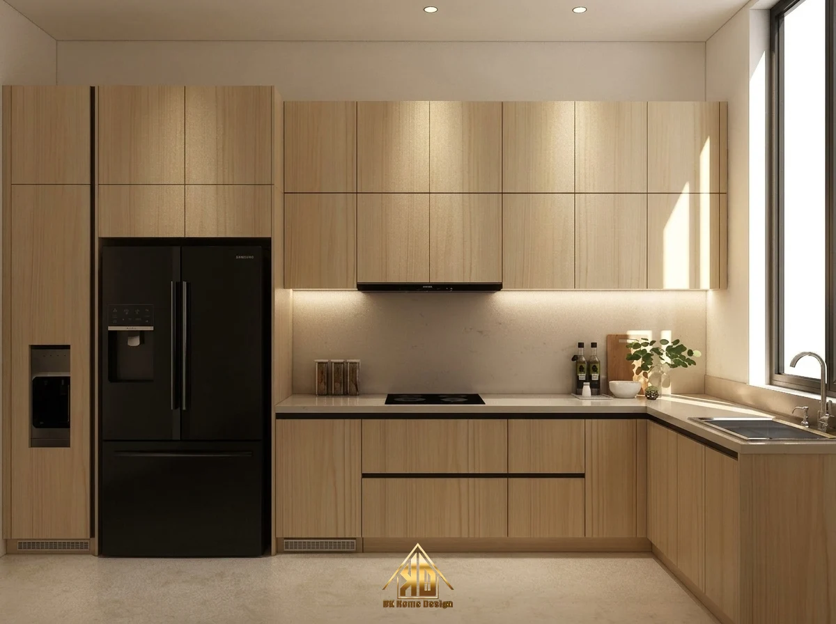 Bề mặt phủ Laminate chống trầy xước chịu nhiệt tốt làm tủ bếp